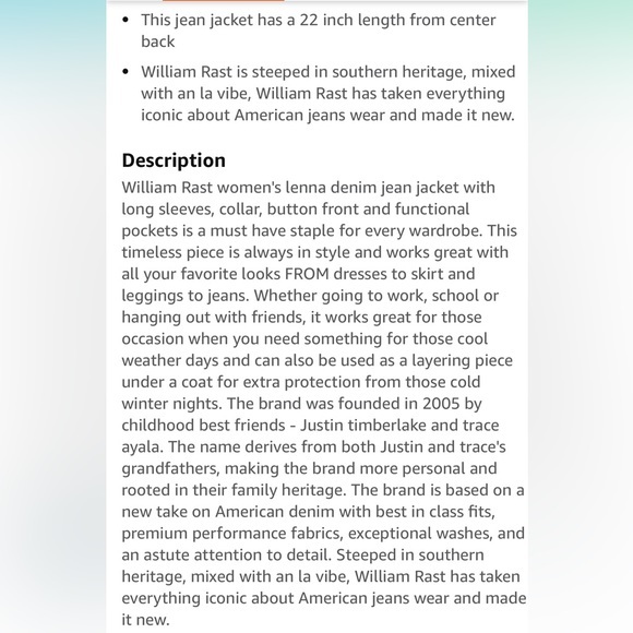 NWT, William Rast, Women's‎ Lenna Denim Jean Jacket in “Forever Twinkle-Sparkle” - Picture 4 of 9